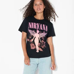 Merch Traffic Women's Nirvana in Utero Short Sleeve Graphic T-Shirt - Black L