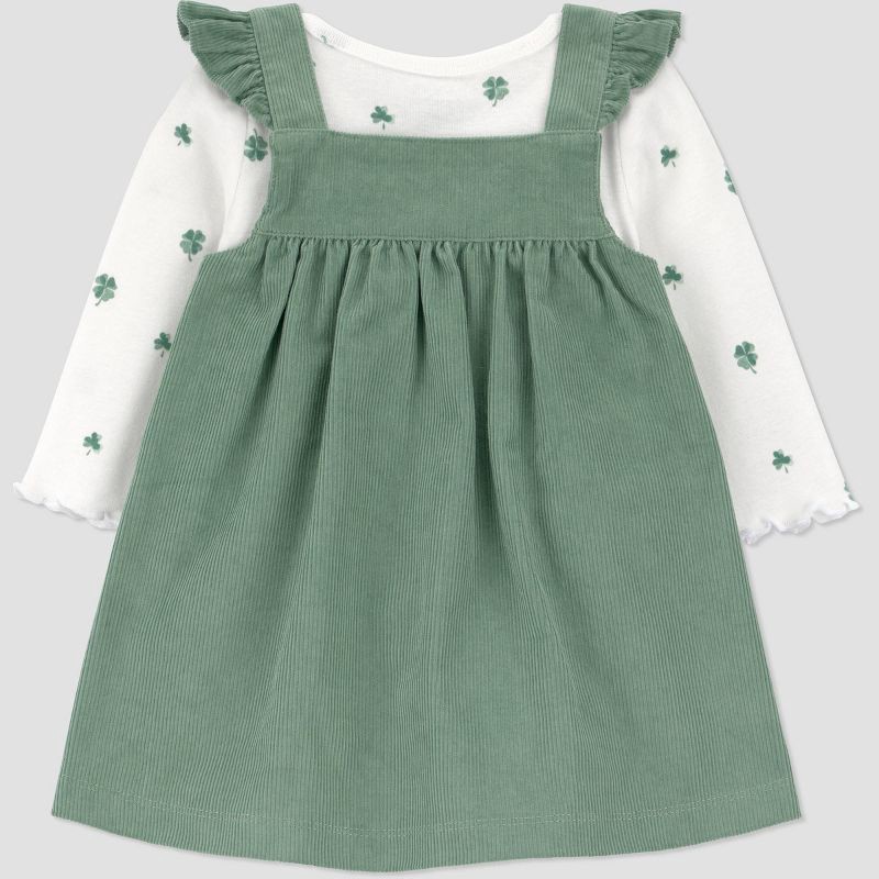 slide 3 of 5, Carter's Just One You® Baby Girls' 2pc St. Patrick's Day Four Leaf Clover Bodysuit and Skirtall Set- Green 6M, 2 ct