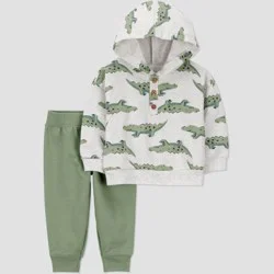 Carter's Just One You® Baby Boys' 2pc Alligator Hooded Sweatshirt and Jogger Pants Set - Green 18M