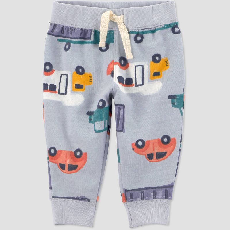 slide 2 of 3, Carter's Just One You® Baby Boys' 2pc Trucks Sweatshirt and Jogger Pants Set - Gray 12M, 2 ct