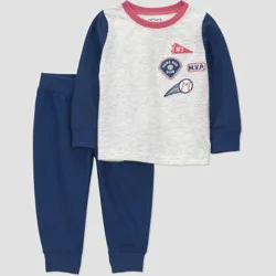 Carter's Just One You® Baby Boys' 2pc Sports Baseball Sweatshirt and Jogger Pants Set - Blue 18M