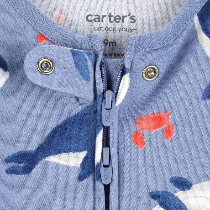 slide 2 of 4, Carter's Just One You®️ Baby Boys' Sea Whale Sleep N' Play - Light Blue Newborn, 1 ct