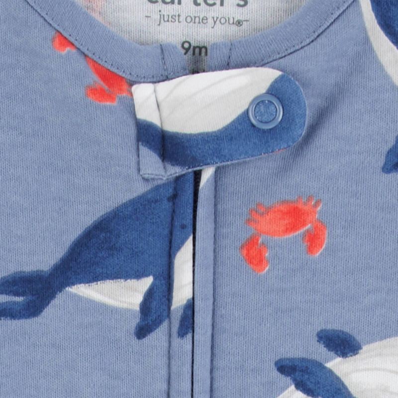 slide 4 of 4, Carter's Just One You®️ Baby Boys' Sea Whale Sleep N' Play - Light Blue 9M, 1 ct