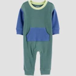 Carter's Just One You®️ Baby Boys' Colorblock Thermal Romper- Green Newborn