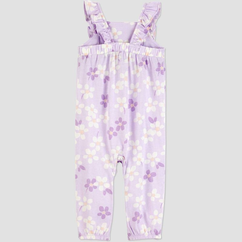 slide 4 of 4, Carter's Just One You®️ Baby Girls' Floral Ruffle Romper- Purple 18M, 1 ct