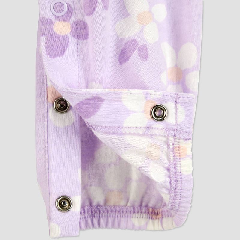 slide 3 of 4, Carter's Just One You®️ Baby Girls' Floral Ruffle Romper- Purple 18M, 1 ct