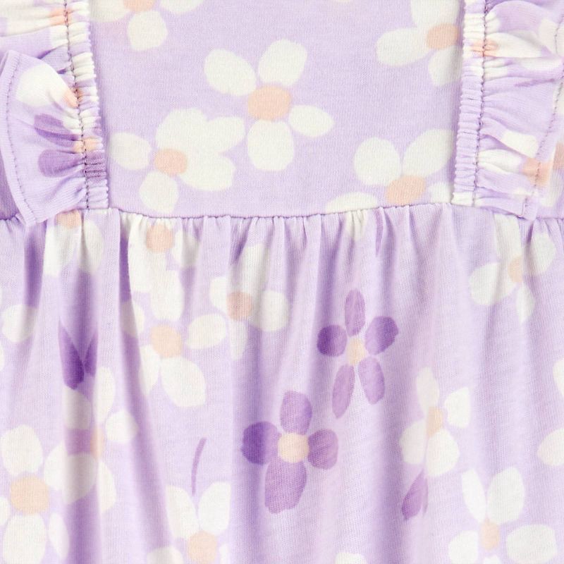 slide 2 of 4, Carter's Just One You®️ Baby Girls' Floral Ruffle Romper- Purple 18M, 1 ct