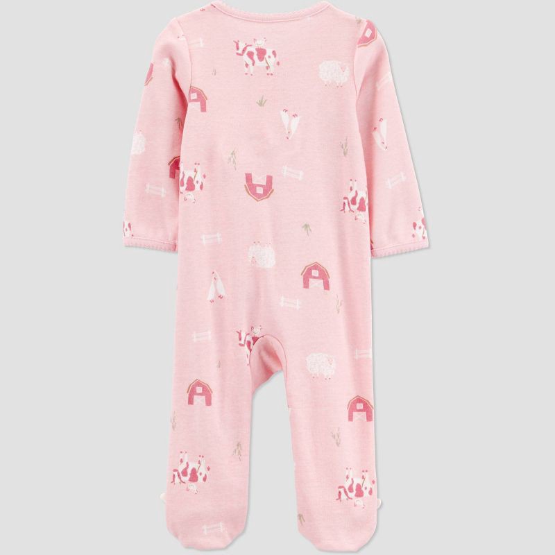 slide 2 of 5, Carter's Just One You®️ Baby Girls' Farm Animals Sleep N' Play - Pink 6M, 1 ct