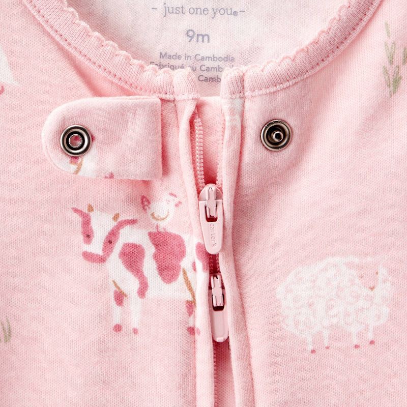 slide 3 of 5, Carter's Just One You®️ Baby Girls' Farm Animals Sleep N' Play - Pink 6M, 1 ct