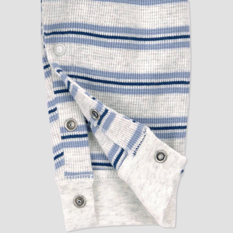 slide 4 of 4, Carter's Just One You®️ Baby Boys' Striped Thermal Romper- Gray 6M, 1 ct