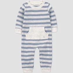 Carter's Just One You®️ Baby Boys' Striped Thermal Romper- Gray 6M