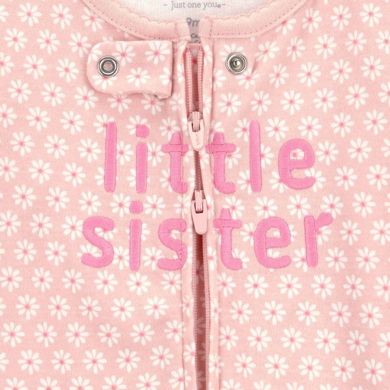 slide 3 of 4, Carter's Just One You®️ Baby Girls' Floral Little Sister Sleep N' Play - Light Pink 9M, 1 ct