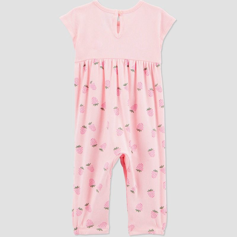 slide 3 of 4, Carter's Just One You®️ Baby Girls' Raspberry Fruit Ribbed Romper- Pink 6M, 1 ct