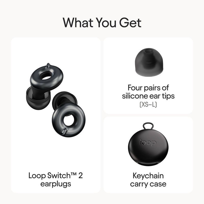 slide 4 of 12, Loop Earplugs Loop Switch™ 2 Earplugs for Adjustable Volume Control and Instant Noise Relief - Black, 1 ct
