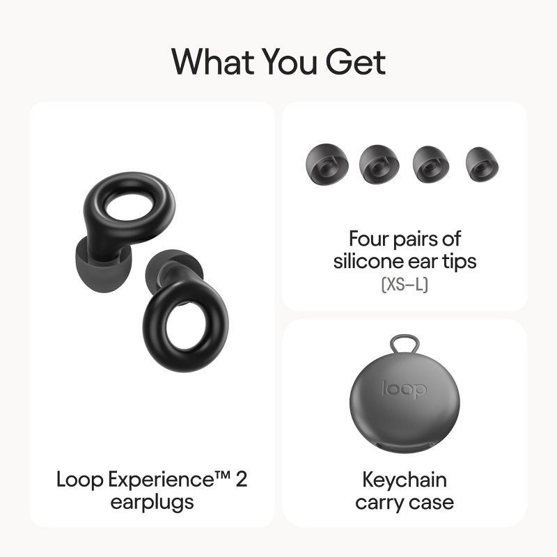 slide 12 of 12, Loop Earplugs Loop Experience™ 2 Earplugs for Live Events, Concerts, Festivals and Nights Out - Black, 1 ct