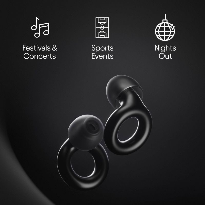 slide 7 of 12, Loop Earplugs Loop Experience™ 2 Earplugs for Live Events, Concerts, Festivals and Nights Out - Black, 1 ct