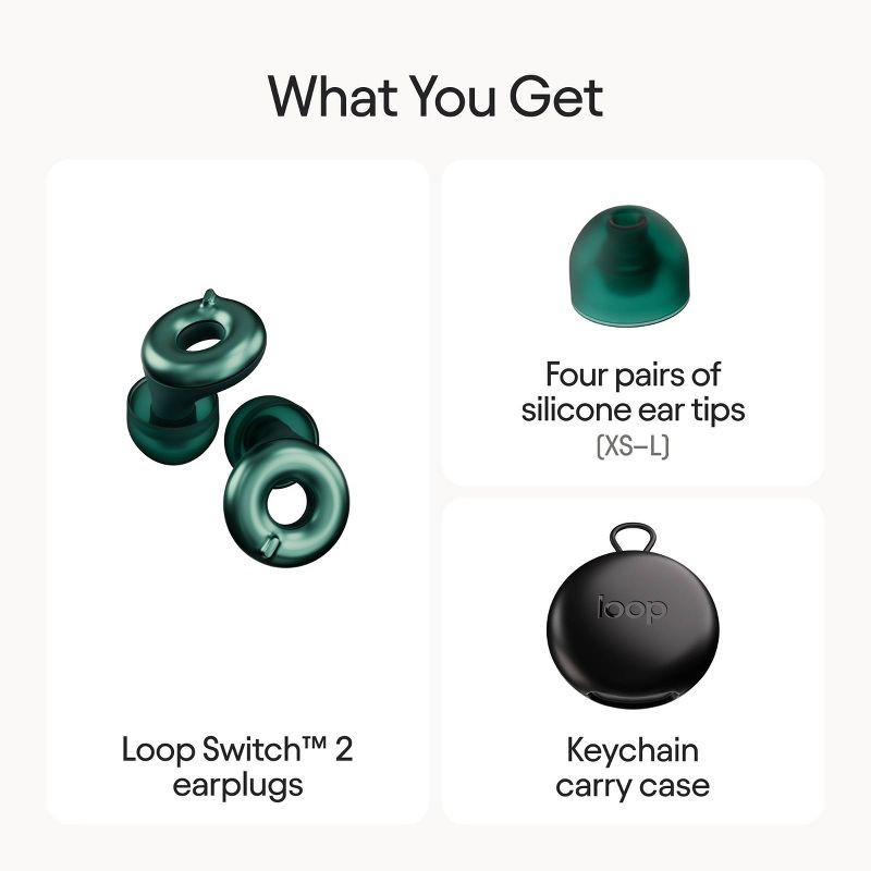 slide 4 of 12, Loop Earplugs Loop Switch™ 2 Earplugs for Adjustable Volume Control and Instant Noise Relief - Emerald, 1 ct