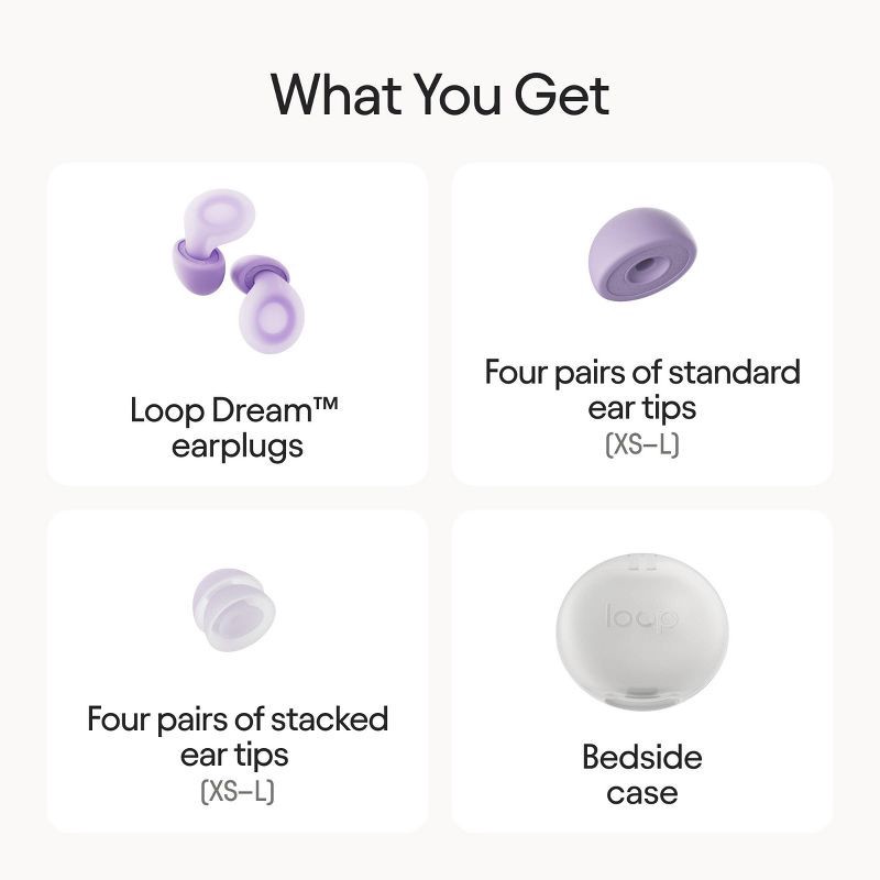 slide 4 of 12, Loop Earplugs Loop Dream™ Earplugs for Deep Sleep, Napping and Snoring - Lilac, 1 ct