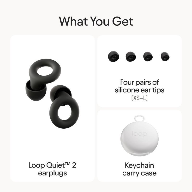 slide 12 of 12, Loop Earplugs Loop Quiet™ 2 Earplugs for Focus, Travel and Sleep - Black, 1 ct