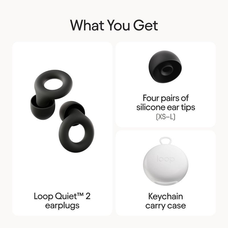 slide 4 of 12, Loop Earplugs Loop Quiet™ 2 Earplugs for Focus, Travel and Sleep - Black, 1 ct