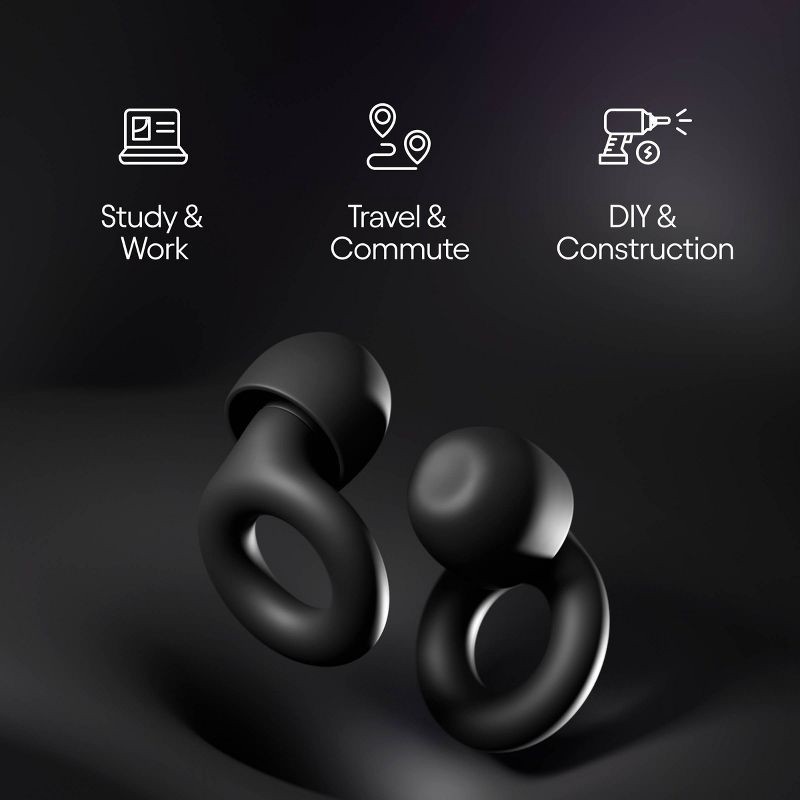 slide 7 of 12, Loop Earplugs Loop Quiet™ 2 Earplugs for Focus, Travel and Sleep - Black, 1 ct