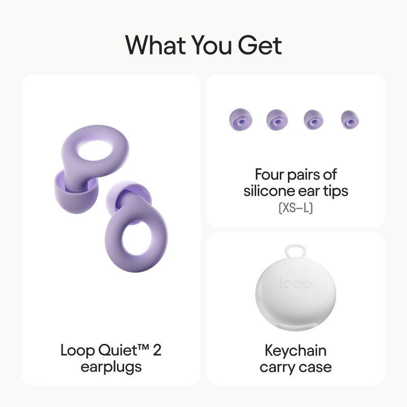 slide 12 of 12, Loop Earplugs Loop Quiet™ 2 Earplugs for Focus, Travel and Sleep - Violet, 1 ct