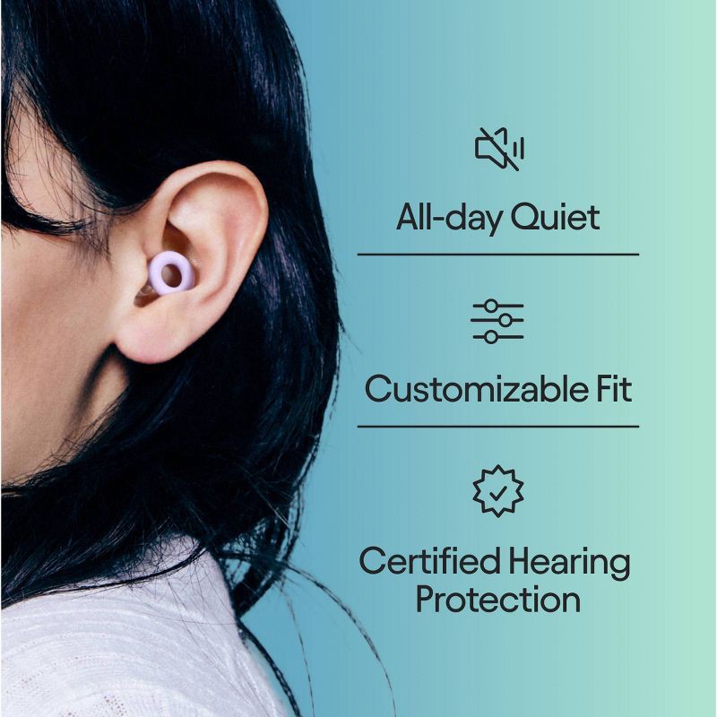 slide 5 of 12, Loop Earplugs Loop Quiet™ 2 Earplugs for Focus, Travel and Sleep - Violet, 1 ct