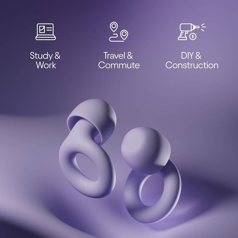 slide 7 of 12, Loop Earplugs Loop Quiet™ 2 Earplugs for Focus, Travel and Sleep - Violet, 1 ct