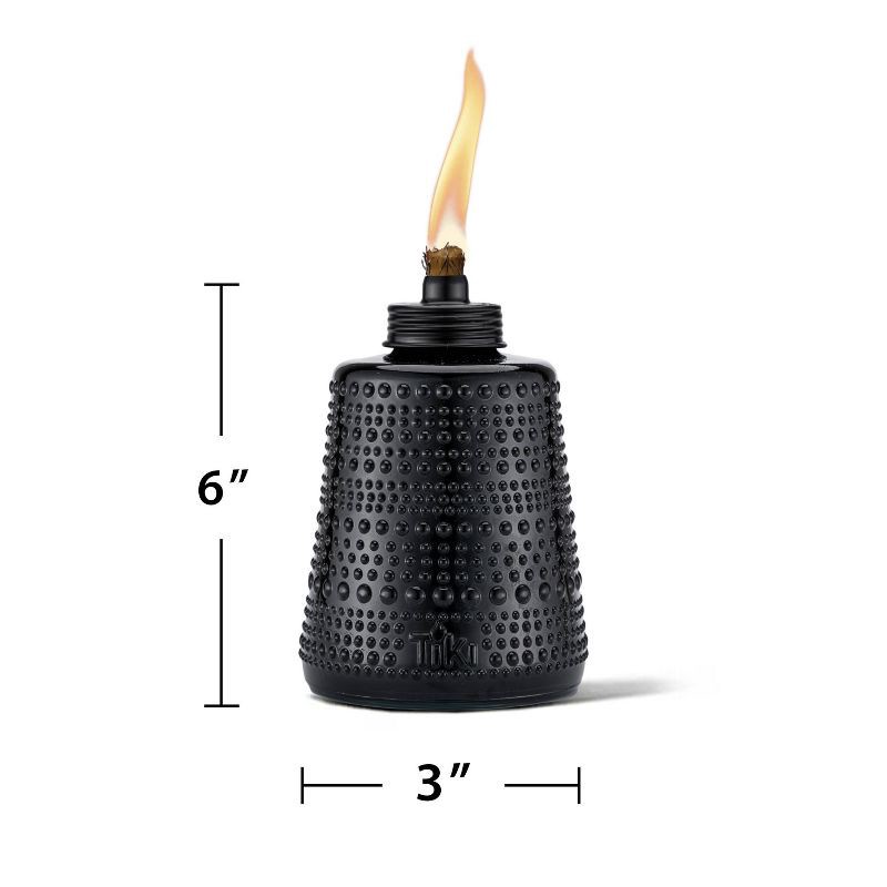 slide 4 of 8, TIKI Tabletop Colored Glass Torch Black, 1 ct