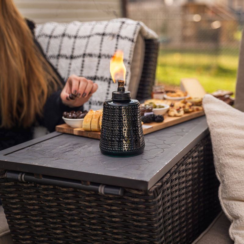 slide 5 of 8, TIKI Tabletop Colored Glass Torch Black, 1 ct