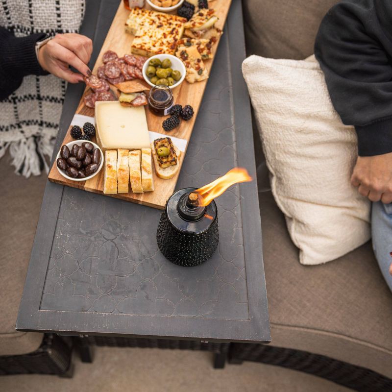 slide 7 of 8, TIKI Tabletop Colored Glass Torch Black, 1 ct