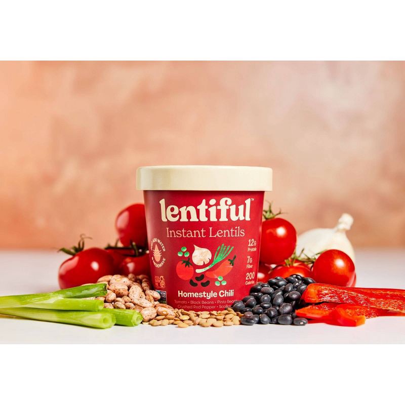 slide 2 of 4, Lentiful Gluten Free Plant Based Homestyle Chili Instant Lentils - 2.01oz, 2.01 oz