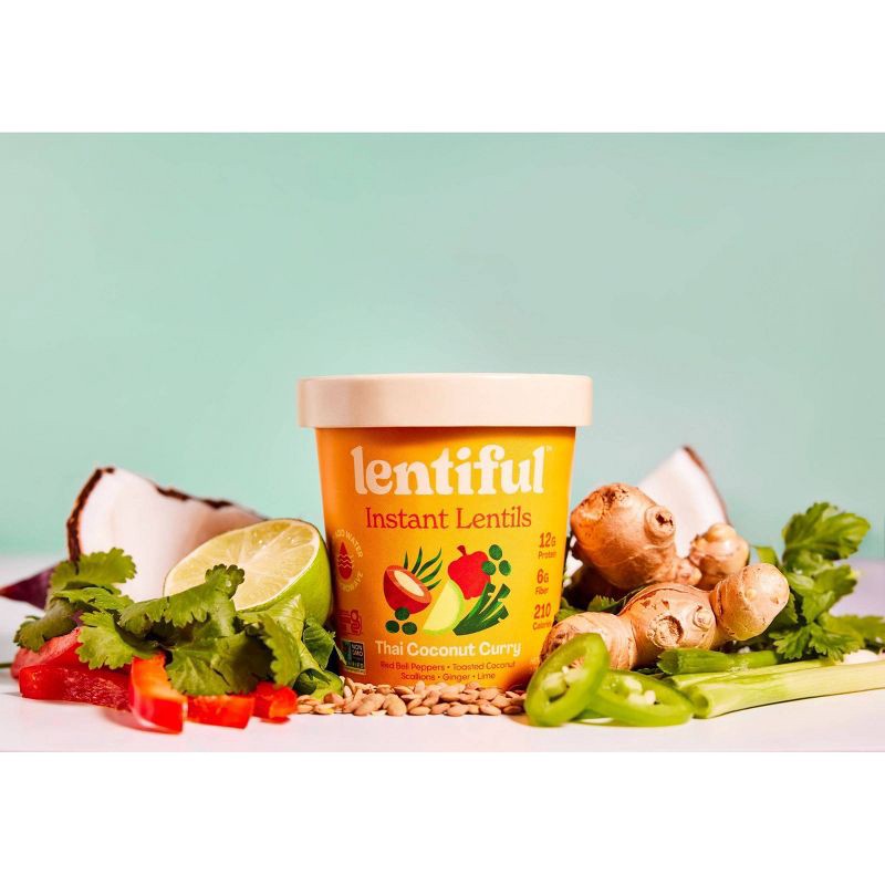 slide 2 of 4, Lentiful Gluten Free Thai Coconut Curry Instant Lentils - 2.01oz, 2.01 oz