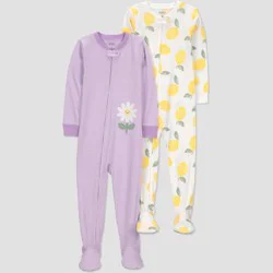 Carter's Just One You® Toddler Girls' 2pk Lemons/Daisy Pajama Set - Yellow/Purple 2T