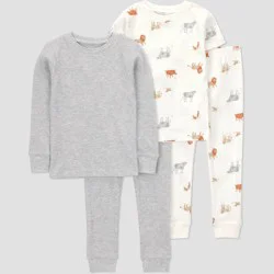 Carter's Just One You® Toddler 4pc Cotton Snug Fit Safari Pajama Set - Gray 3T