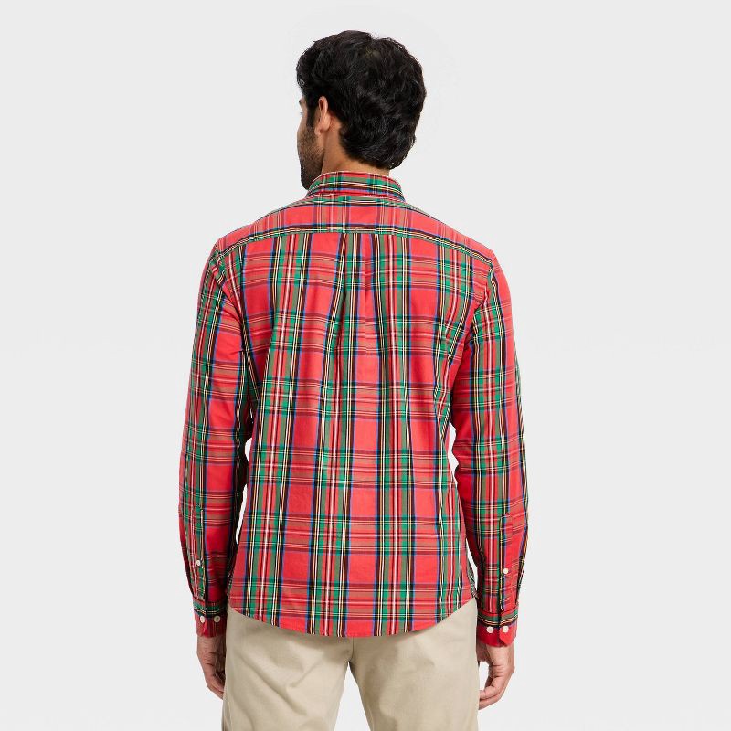 slide 2 of 3, Men's Plaid Holiday Shirt - Goodfellow & Co™ Red M, 1 ct