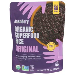 Jasberry Organic Gluten-Free Ready-to-Eat Original Superfood Rice - 7.05oz