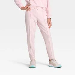 Girls' Cozy Ribbed Jogger Pants - All In Motion™ Light Pink M