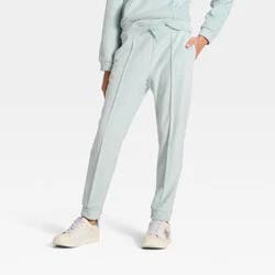 Girls' Cozy Ribbed Jogger Pants - All In Motion™ Light Mint Green M
