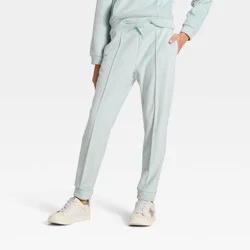 Girls' Cozy Ribbed Jogger Pants - All In Motion™ Light Mint Green L