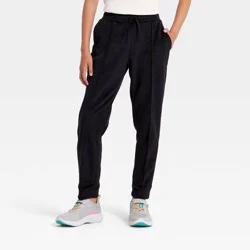 Girls' Cozy Ribbed Jogger Pants - All In Motion™ Black S