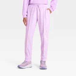 Girls' Cozy Ribbed Jogger Pants - All In Motion™ Lilac Purple XS