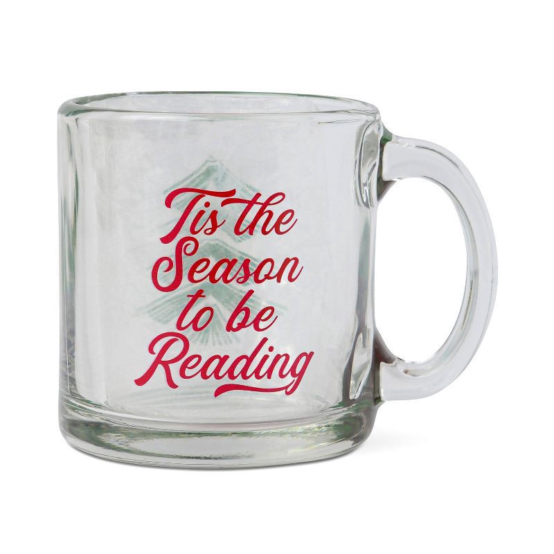 slide 1 of 4, DesignWorks Ink Glass Mug 13oz - Tis The Season To Be Reading, 13 oz