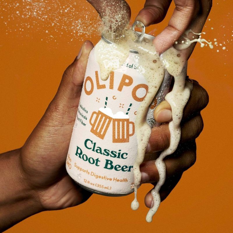 slide 3 of 7, OLIPOP Root Beer Soda - 12 fl oz can, 12 fl oz