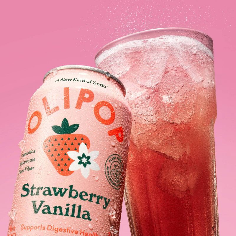 slide 3 of 7, OLIPOP Strawberry Vanilla Soda - 12 fl oz can, 12 fl oz