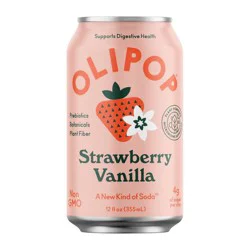 OLIPOP Strawberry Vanilla Soda - 12 fl oz can