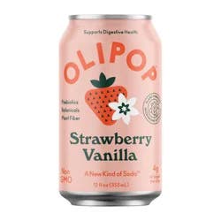 OLIPOP Strawberry Vanilla Soda - 12 fl oz can