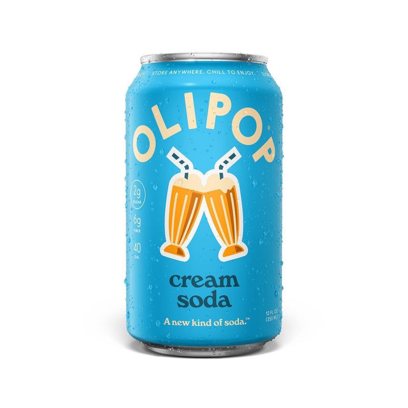 slide 1 of 8, OLIPOP Cream Soda Soda - 12 fl oz can, 12 fl oz