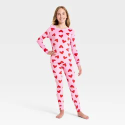 Kids' Valentine's Day 'Hearts' Snuggly Soft Pajama Set - Cat & Jack™ Pink 14