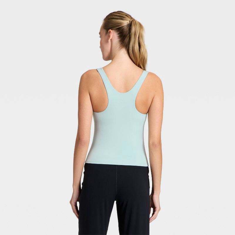 slide 2 of 5, Women's Everyday Soft Square Neck Support Tank Top - All In Motion™ Light Aqua Blue L, 1 ct